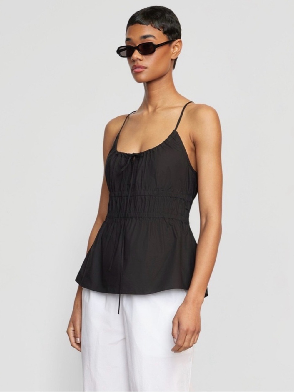 Modern Citizen Jamila Organic Cotton Ruched Cami - Picture 2 of 7